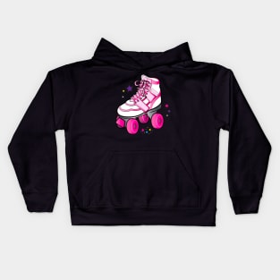 Roller Skate in Pink Kids Hoodie